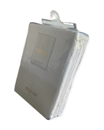 Простынь сатиновая Maison D'or white 240x260 + наволочки 2-50x70