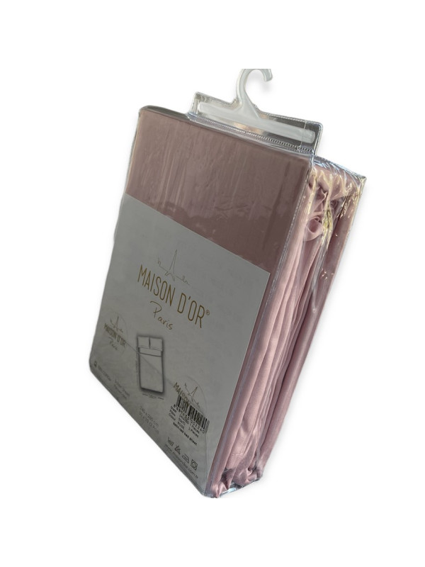 Простынь сатиновая Maison D'or rose  240x260 + наволочки 2-50x70