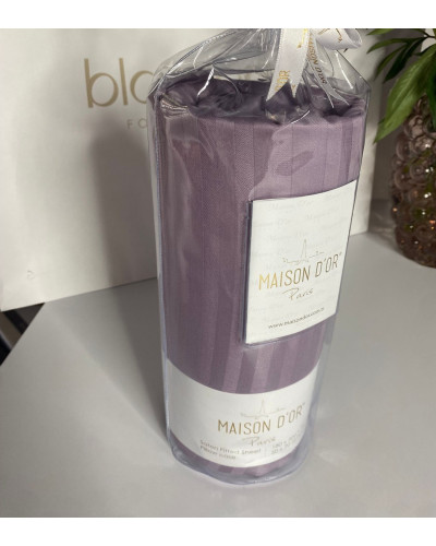 Простынь сатиновая Maison D'or lilac на резинке 180x200 + наволочки 2-50x70