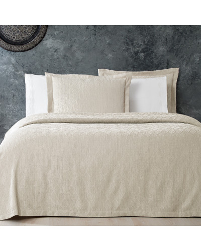 Постільна білизна Tivolyo Home Stella krem з вафельним покривалом-піке євро