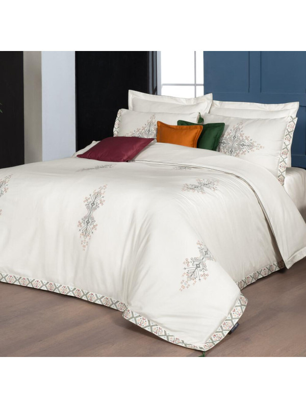 Постельное белье Sarev Umay делюкс сатин 300ТС с вышивкой евро