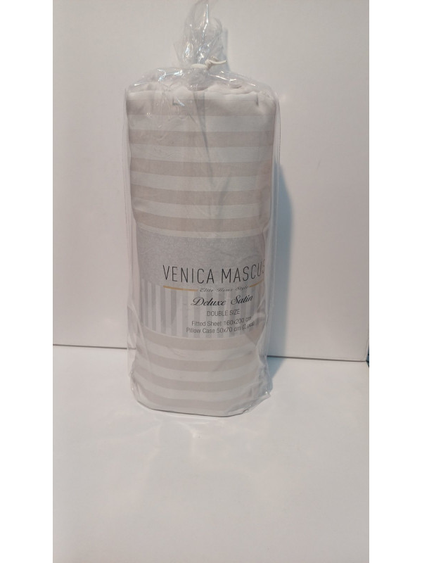 Простынь сатиновая Venica mascuse v9 160x200 +наволочки 2-50x70