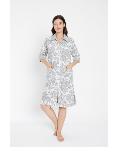 Халат женский nusa хлопок/бамбук модель 0505 gri-beyaz, m