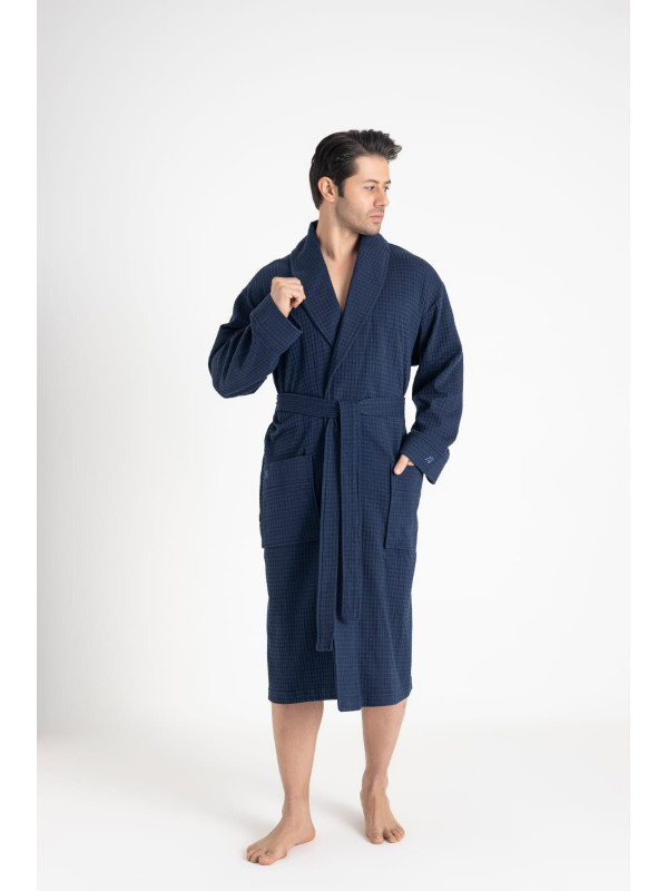 Халат мужской nusa трикотаж модель 23680 mavi, xxl