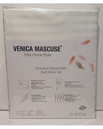 Постельное белье Venica mascuse V2 страйп сатин  полуторное