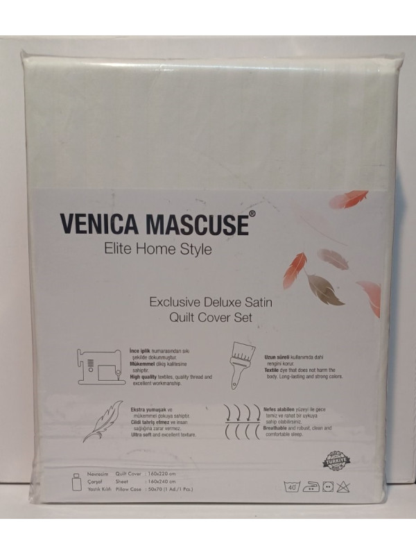 Постельное белье Venica mascuse V4 страйп сатин  полуторное