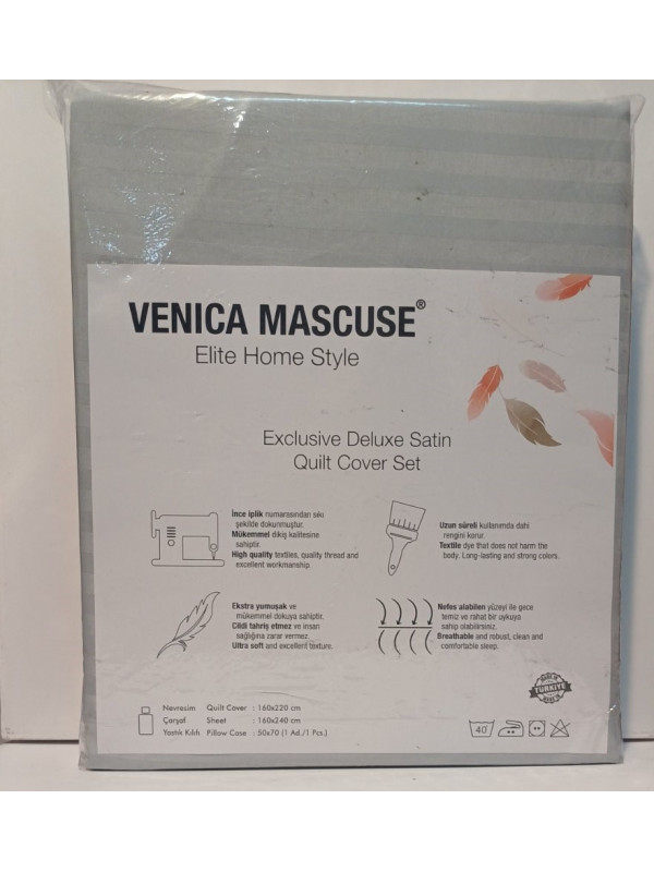 Постельное белье Venica mascuse V5 страйп сатин  полуторное