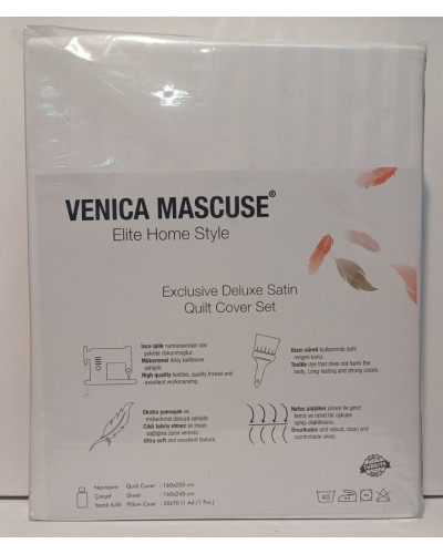 Постельное белье Venica mascuse V6 страйп сатин  полуторное