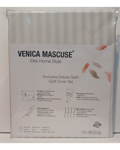 Постельное белье Venica mascuse V7 страйп сатин  полуторное