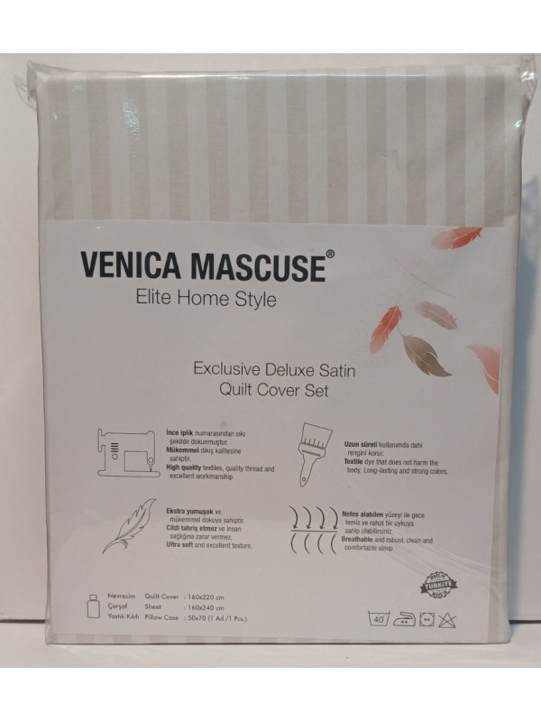 Постельное белье Venica mascuse V7 страйп сатин  полуторное