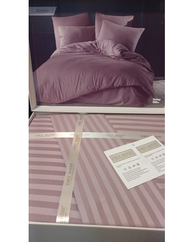 Постельное белье Venica mascuse V1 страйп сатин  семейный