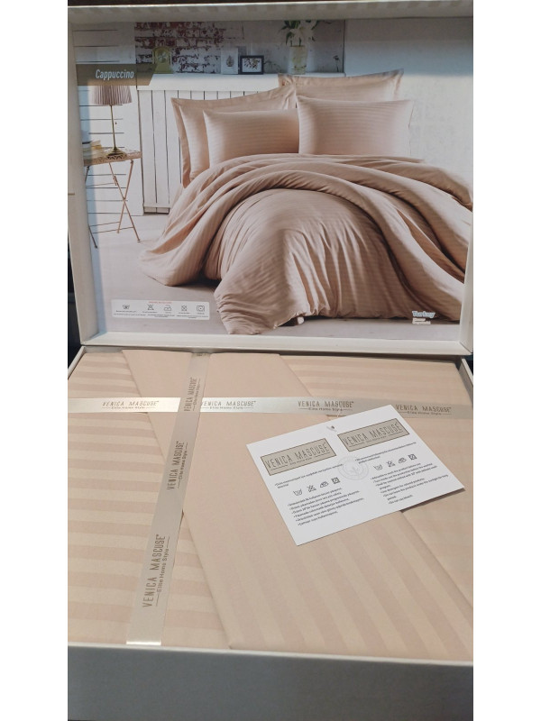 Постельное белье Venica mascuse V2 страйп сатин  семейный