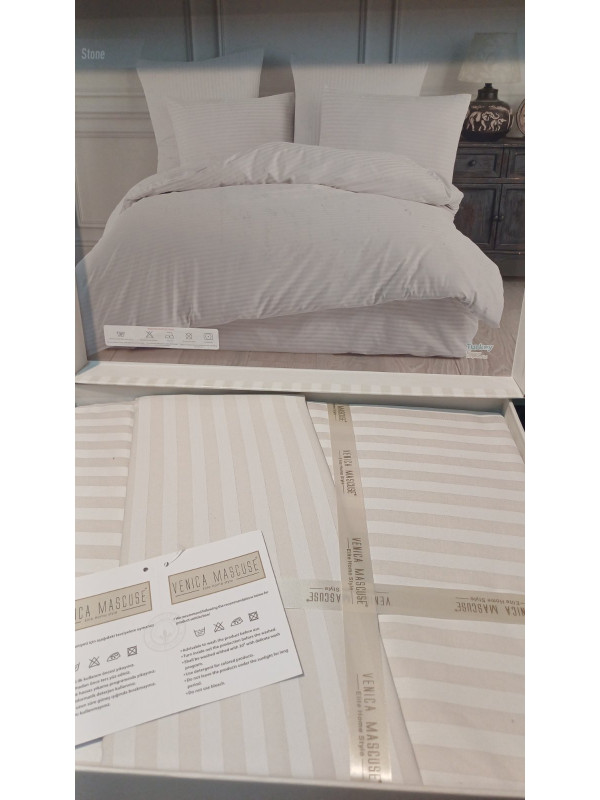 Постільна білизна Venica mascuse V3 страйп сатин  сімейна