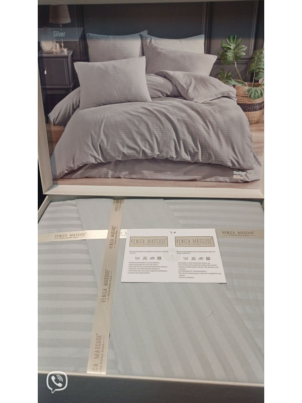 Постельное белье Venica mascuse V4 страйп сатин  семейный