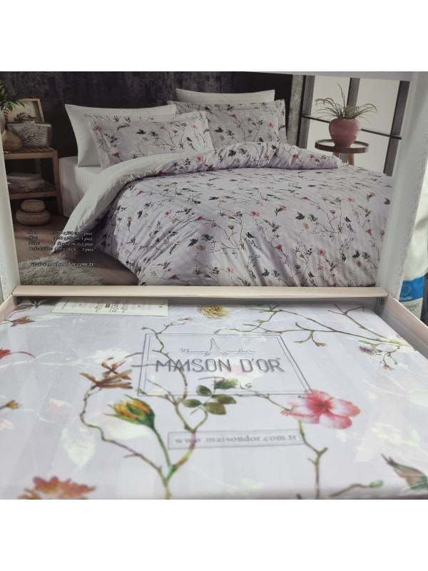 Постельное белье Maison D'or Flora lilac сатин евро