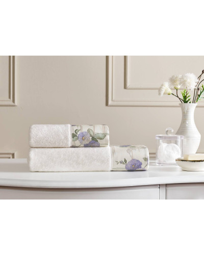 Набор полотенец Tivolyo Home SOFFIE brodery lila 50x100; 75x150
