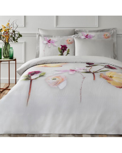 Постельное белье Tivolyo Home Floris gri делюкс сатин евро