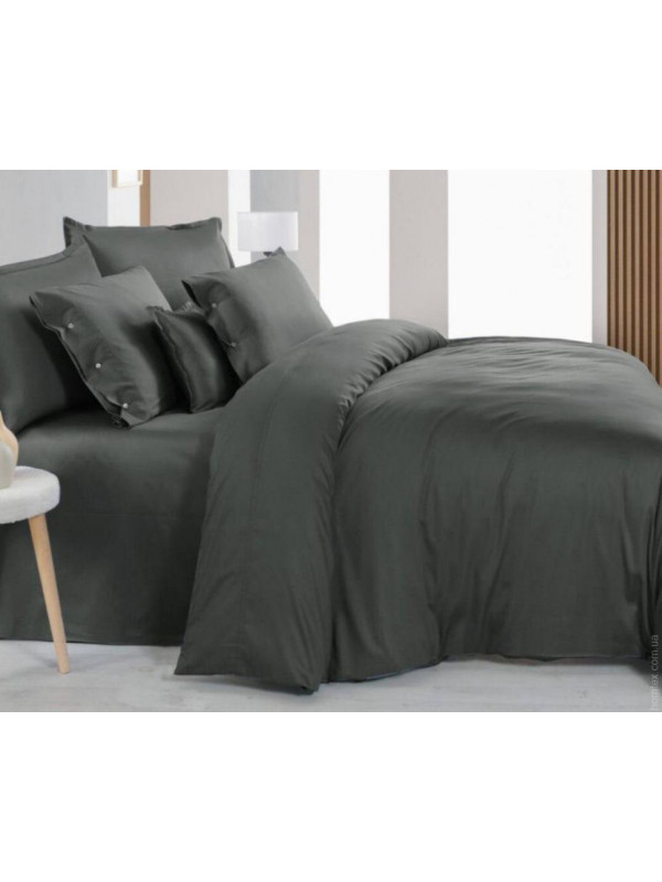 Постельное белье Sarev Monochrome dark grey делюкс сатин 300ТС семейный