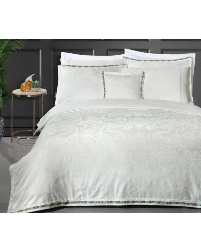 Постельное белье Sarev Shakira k.beyaz жаккард делюкс сатин 300ТС евро