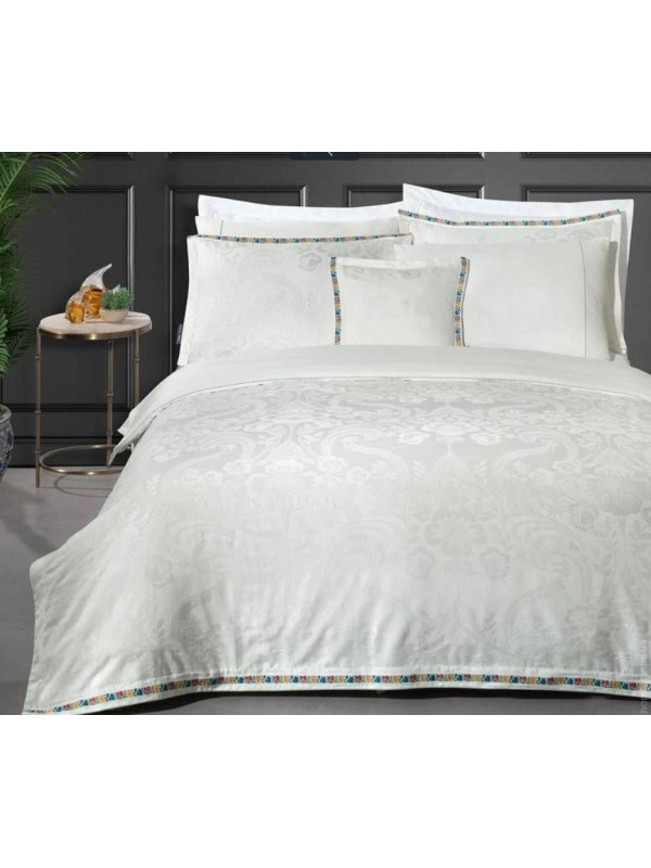 Постельное белье Sarev Shakira k.beyaz жаккард делюкс сатин 300ТС евро