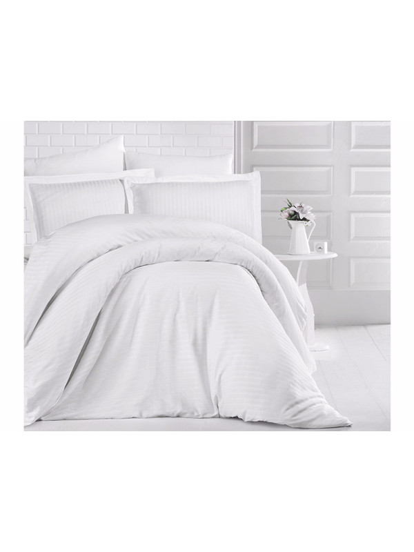 Постельное белье Clasy beyaz страйп сатин евро