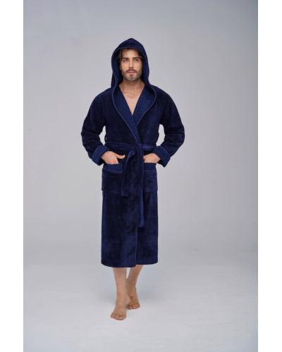 Халат мужской nusa хлопок/бамбук модель 2807   синий, l/xl