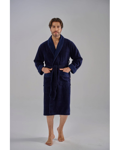 Халат мужской nusa хлопок/бамбук модель 1510   синий, l/xl