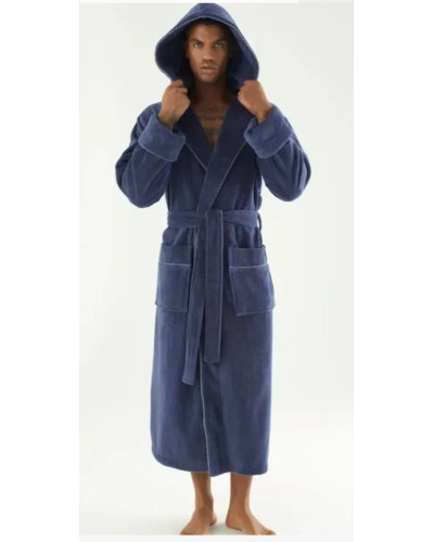 Халат мужской nusa хлопок/бамбук модель 7230 fume   синий, l/xl