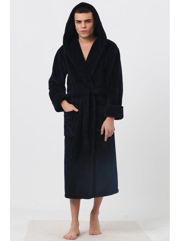 Халат мужской nusa микрофибра модель 1445   синий, xxxl