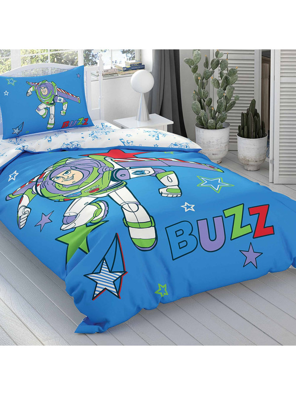 Подростковое постельное белье Tac Disney Toy Story Buzz ранфорс полуторное на резинке