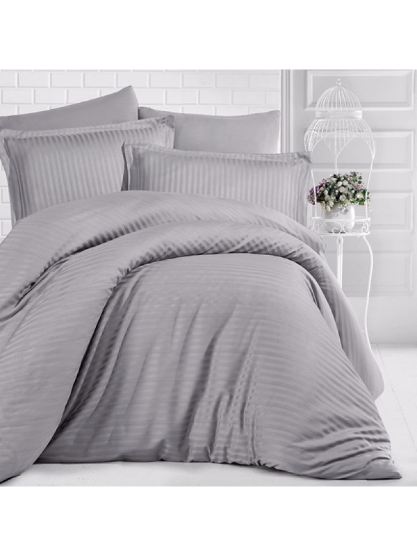 Постельное белье Clasy Gri страйп сатин евро