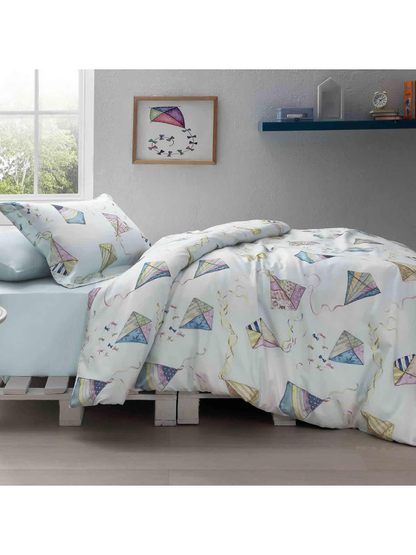 Подростковое постельное белье Tivolyo Home Kite делюкс сатин полуторное