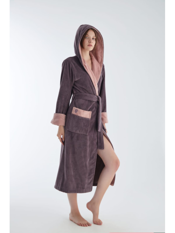 Халат женский nusa хлопок/бамбук модель 4145 с капюшоном gulkurusu, m