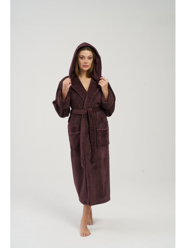 Халат женский nusa хлопок/бамбук модель 4343 с капюшоном  gulkurusu, s