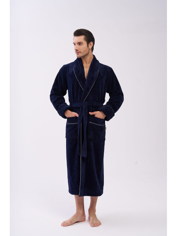 Халат мужской nusa хлопок/бамбук модель 1233 lacivert, xxxl