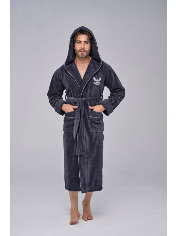 Халат мужской nusa хлопок/бамбук модель 1520 antrasite, m