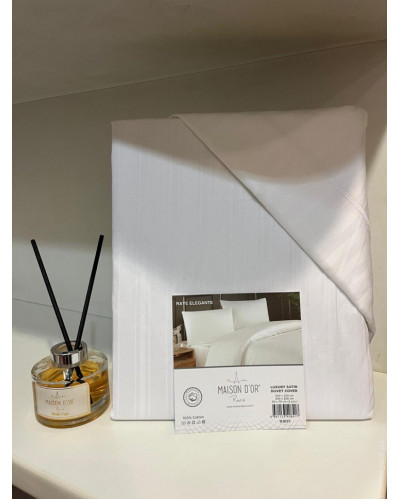 Постельное белье Maison D'or Elegante lux white страйп сатин евро