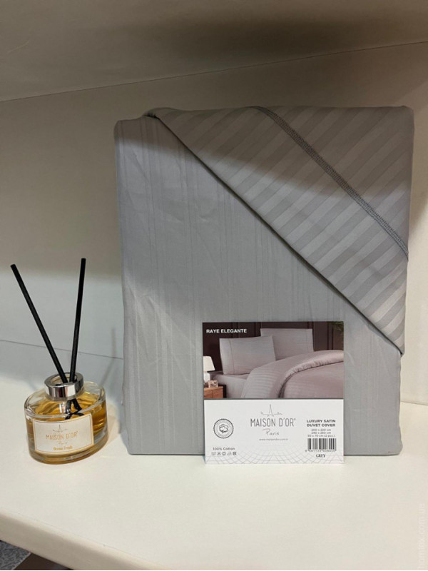 Постельное белье Maison D'or Elegante lux grey страйп сатин евро