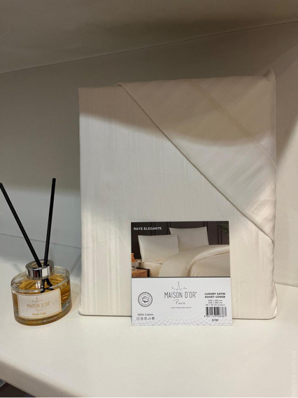 Постільна білизна Maison D'or Elegante lux cream страйп сатин євро