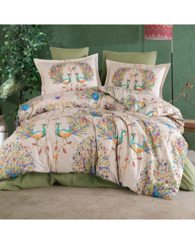 Постельное белье Clasy Pavone v1 yesil ранфорс евро