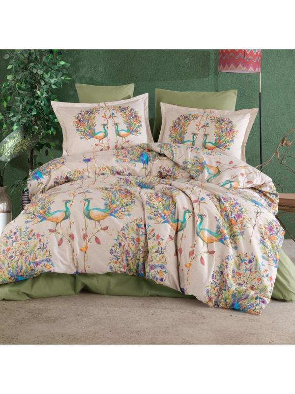 Постельное белье Clasy Pavone v1 yesil ранфорс евро
