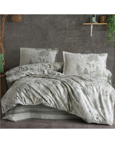 Постельное белье Clasy Tuva v1 yesil ранфорс евро