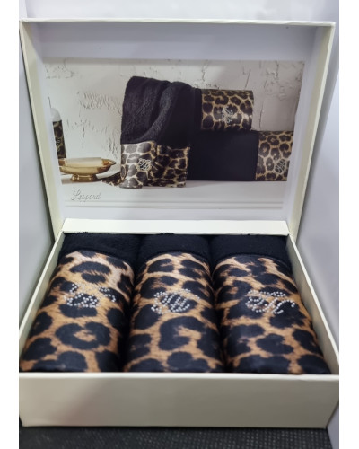Кухонные полотенца Tivolyo Home Leopard siyah 3-30x50