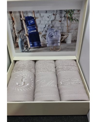 Кухонные полотенца Tivolyo Home Anchor bej 3-30x50