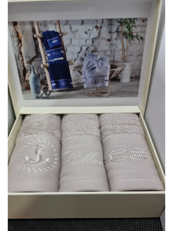 Кухонные полотенца Tivolyo Home Anchor bej 3-30x50