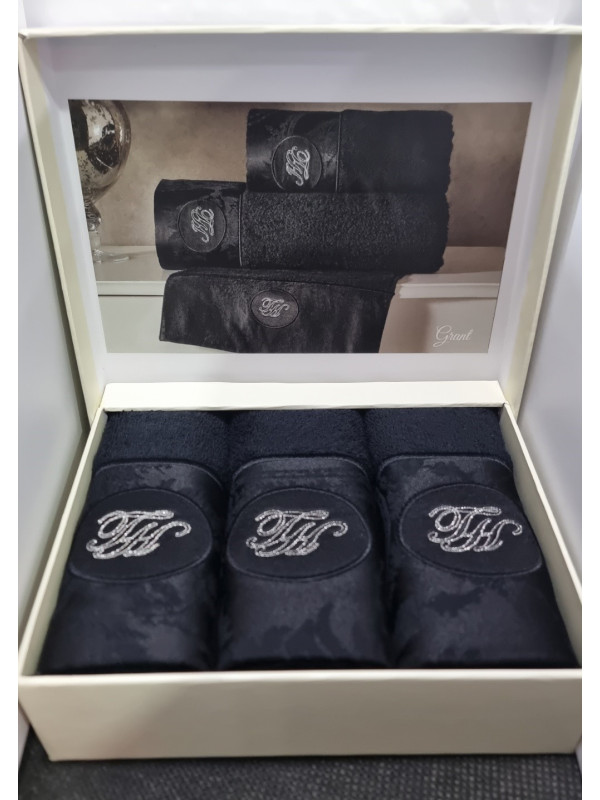 Кухонные полотенца Tivolyo Home Grant siyah 3-30x50