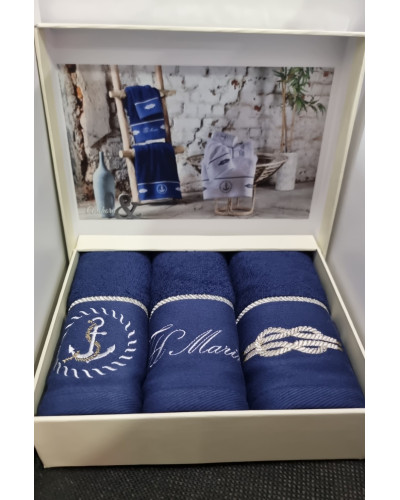 Кухонные полотенца Tivolyo Home Anchor lacivert 3-30x50