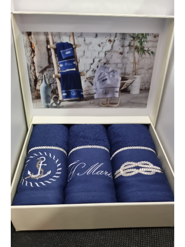 Кухонные полотенца Tivolyo Home Anchor lacivert 3-30x50