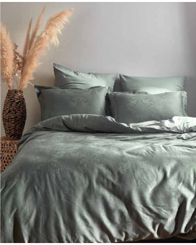 Постільна білизна Prima casa Limasso hoten natural green жаккард  євро