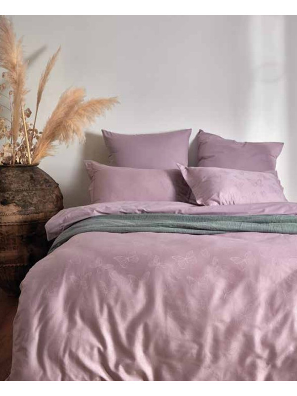 Постельное белье Prima casa Limasso kelebek natural violet жаккард  евро